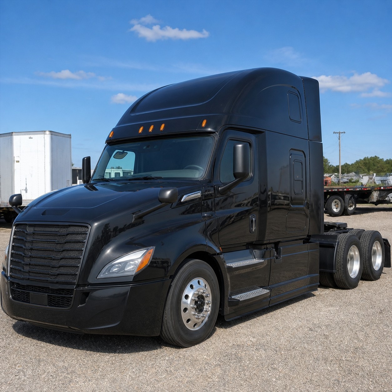 Modern sleeper semi truck
